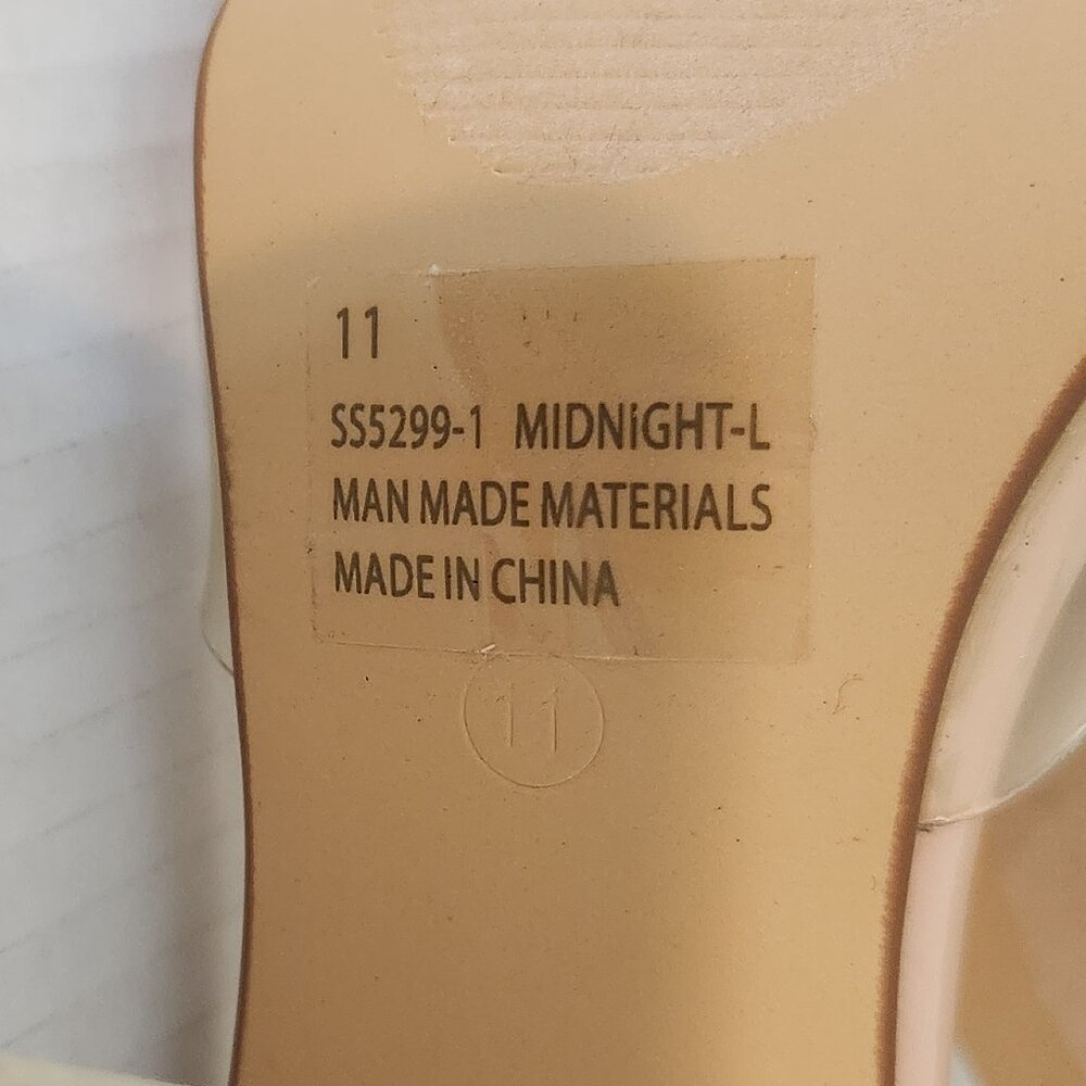 Lulus Women's Size 11 Clear Midnight Light Nude Pointed-Toe Heels - Picture 7 of 8